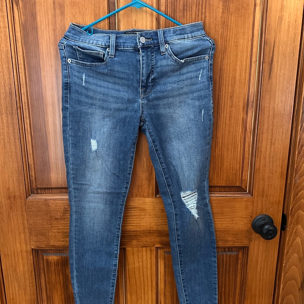Lucky Brand Blue Distressed Skinny Jeans